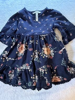 Matilda Jane Navy Floral Ruffle Dress